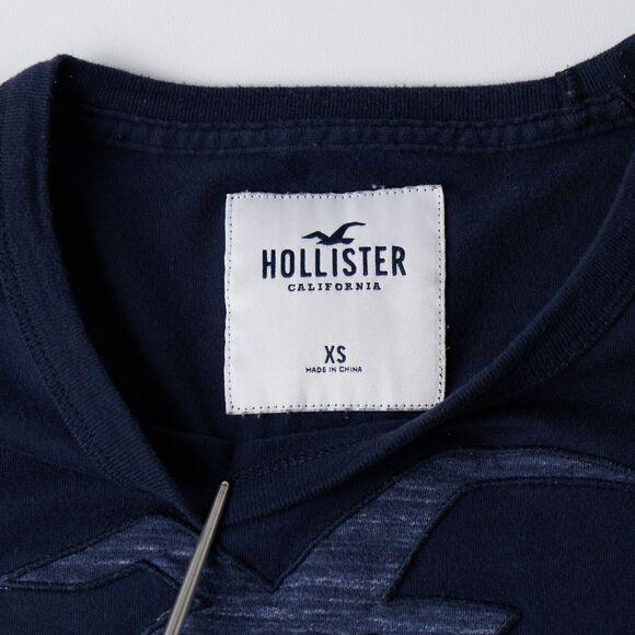 Hollister Men’s XS Long Sleeve Shirt Navy 100 Cottons 2010 Mall-Core Preppy Surf - Picture 7 of 9